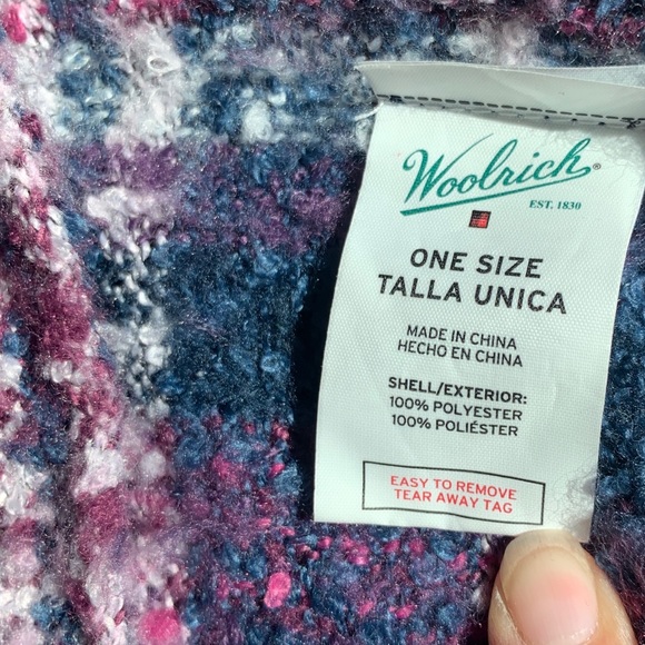 Woolrich Purple Plaid Poncho Cape/Shawl One Size Fits All - Picture 5 of 5